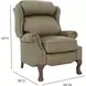 Danbury Oasis Olive Leather Push Thru The Arms Recliner with Nailhead Trim