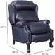 Danbury Shoreham Blue Leather Push Thru The Arms Recliner with Nailhead Trim