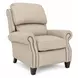 Churchill Cashmere Stone Leather Push Thru The Arms Recliner with Nailhead Trim