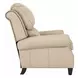Churchill Cashmere Stone Leather Push Thru The Arms Recliner with Nailhead Trim