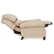 Churchill Cashmere Stone Leather Push Thru The Arms Recliner with Nailhead Trim