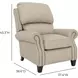 Churchill Cashmere Stone Leather Push Thru The Arms Recliner with Nailhead Trim