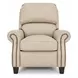 Churchill Cashmere Stone Leather Push Thru The Arms Recliner with Nailhead Trim