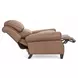 Churchill Cashmere Taupe Leather Push Thru The Arms Recliner with Nailhead Trim