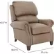 Churchill Cashmere Taupe Leather Push Thru The Arms Recliner with Nailhead Trim