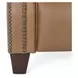 Churchill Cashmere Taupe Leather Push Thru The Arms Recliner with Nailhead Trim