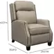 Van Buren Shoreham Cream Leather Push Thru The Arms Recliner with Nailhead Trim