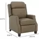 Nixon Cashmere Taupe Leather Push Thru The Arms Recliner