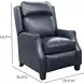 Nixon Shoreham Blue Leather Push Thru The Arms Recliner