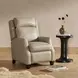 Nixon Shoreham Cream Leather Push Thru The Arms Recliner