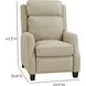 Nixon Barone Parchment Leather Push Thru The Arms Recliner