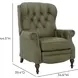 Kendall Oasis Olive Leather Push Thru The Arms Recliner with Nailhead Trim