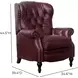 Kendall Shoreham Wine Leather Push Thru The Arms Recliner with Nailhead Trim