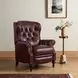 Kendall Shoreham Wine Leather Push Thru The Arms Recliner with Nailhead Trim