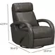 Harlee Ryegate Gray Leather Swivel Glider Recliner