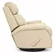 Crews Cashmere Stone Leather Swivel Glider Recliner with Nailhead Trim