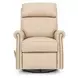 Crews Cashmere Stone Leather Swivel Glider Recliner with Nailhead Trim