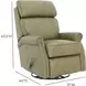 Crews Oasis Olive Leather Swivel Glider Recliner with Nailhead Trim