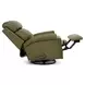 Crews Oasis Olive Leather Swivel Glider Recliner with Nailhead Trim
