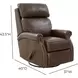 Crews Ashford Walnut Leather Swivel Glider Recliner with Nailhead Trim