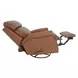 Crews Dobbs Saddle Leather Swivel Glider Recliner with Nailhead Trim