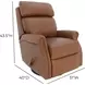 Crews Dobbs Saddle Leather Swivel Glider Recliner with Nailhead Trim