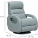 Gunter Troy Robin Blue Leather Swivel Glider Power Recliner with Power Lumbar and USB Charging