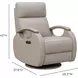 Pratt Gable Dove Leather Swivel Glider Power Recliner with Power Lumbar and USB Charging