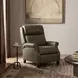 Amber Oasis Olive Leather Dual Power Recliner with Power Headrest and USB Charging