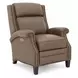 Barrett Cashmere Taupe Leather Lounge Power Recliner with USB Charging and Nailhead Trim