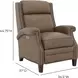 Barrett Cashmere Taupe Leather Lounge Power Recliner with USB Charging and Nailhead Trim