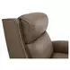 Barrett Cashmere Taupe Leather Lounge Power Recliner with USB Charging and Nailhead Trim