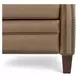 Barrett Cashmere Taupe Leather Lounge Power Recliner with USB Charging and Nailhead Trim