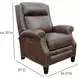 Barrett Worthington Cognac Leather Lounge Power Recliner with USB Charging and Nailhead Trim