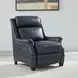 Warrendale Shoreham Blue Leather Power Recliner with Nailhead Trim and USB Charging
