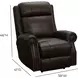 Blair Ashford Walnut Leather Power Recliner with Nailhead Trim and USB Charging