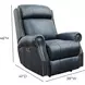 Blair Shoreham Blue Leather Power Recliner with Nailhead Trim and USB Charging