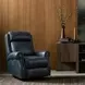 Blair Shoreham Blue Leather Power Recliner with Nailhead Trim and USB Charging