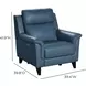Kester Masen Bluegray Leather Power Recliner with Power Headrest and USB Charging