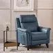 Kester Masen Bluegray Leather Power Recliner with Power Headrest and USB Charging