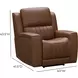 Pierce Homerun Cinnamon Leather Zero Gravity Power Recliner with Power Lumbar and USB Charging