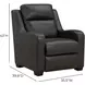 Ayden Elway Dark Gray Leather Power Recliner with Power Lumbar and USB Charging