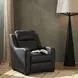 Ayden Elway Dark Gray Leather Power Recliner with Power Lumbar and USB Charging