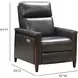 Alice Elway Dark Gray Leather Zero Gravity Power Recliner with Power Headrest and USB Charging