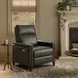 Alice Elway Dark Gray Leather Zero Gravity Power Recliner with Power Headrest and USB Charging