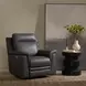 Harper Berlin Cement Leather Power Recliner with Power Lumbar and USB Charging