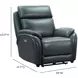 Corry Pretty G Dark Blue Leather Power Recliner with Power Lumbar and USB Charging