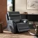 Corry Pretty G Dark Blue Leather Power Recliner with Power Lumbar and USB Charging
