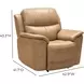 Kaden Elliott Taupe Leather Power Recliner with Power Lumbar and USB Charging