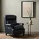 Philadelphia Shoreham Blue Leather Triple Power Recliner with USB Charging and Nailhead Trim
